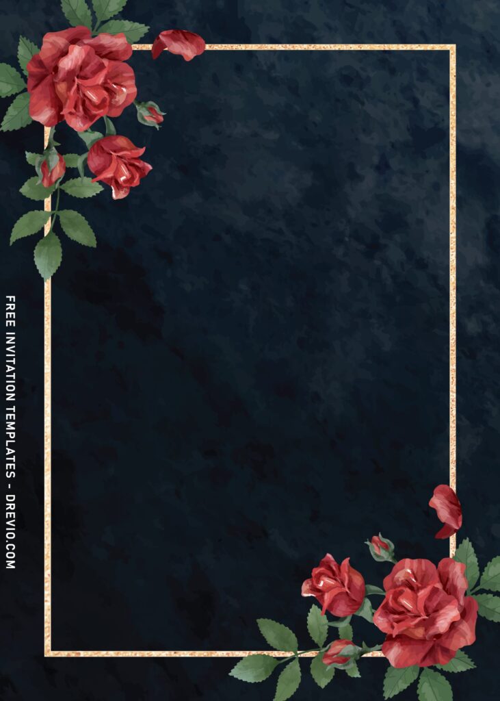 7 Romantic Marble Rose Wedding Invitation Templates
