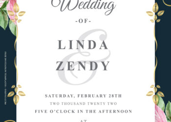 8+ Elegant Summer Gold Floral Wedding Invitation Templates Title