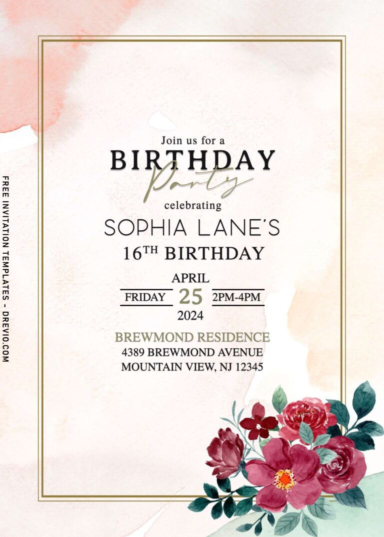 8+ Dark Romance Burgundy Floral Invitation Templates