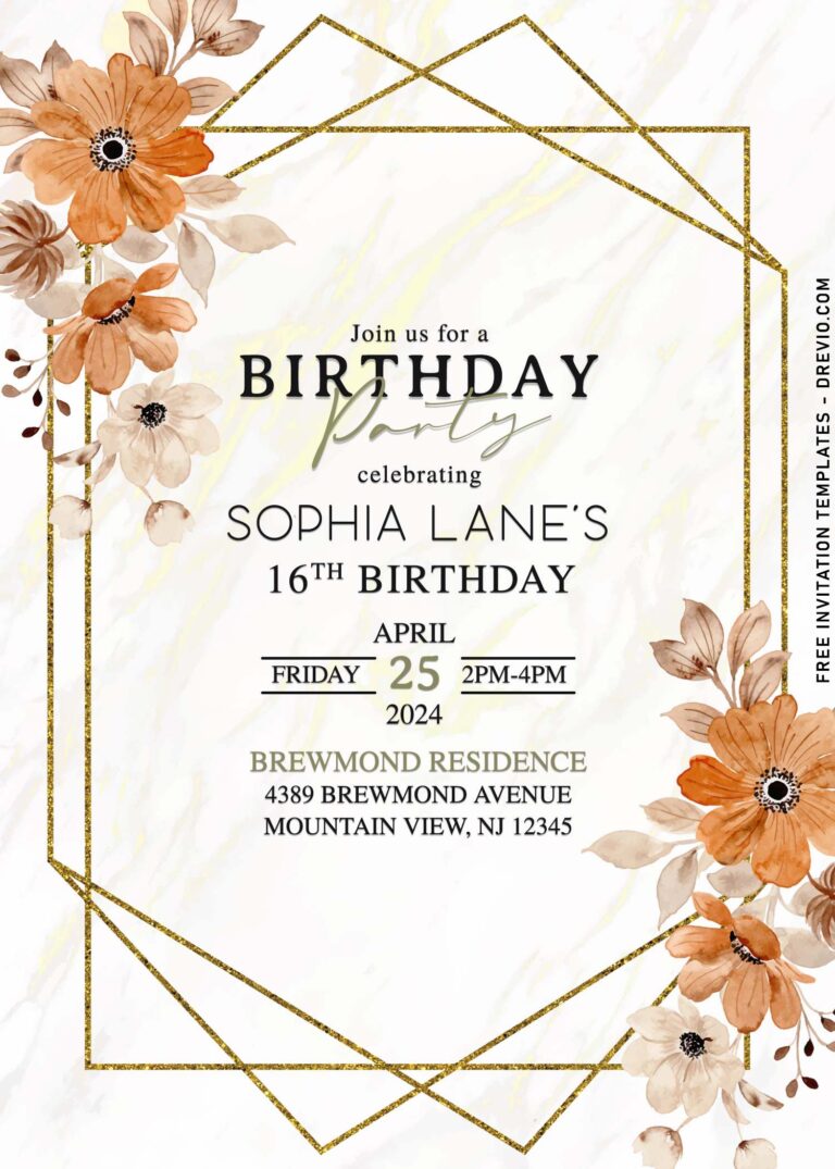 8+ Classic Elegance Spring Flowers Birthday Invitation Templates