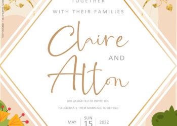 8+ Garden Bloom Floral Gold Wedding Invitation Templates Title