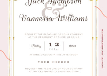 8+ Little Pink Floral Gold Wedding Invitation Templates Title