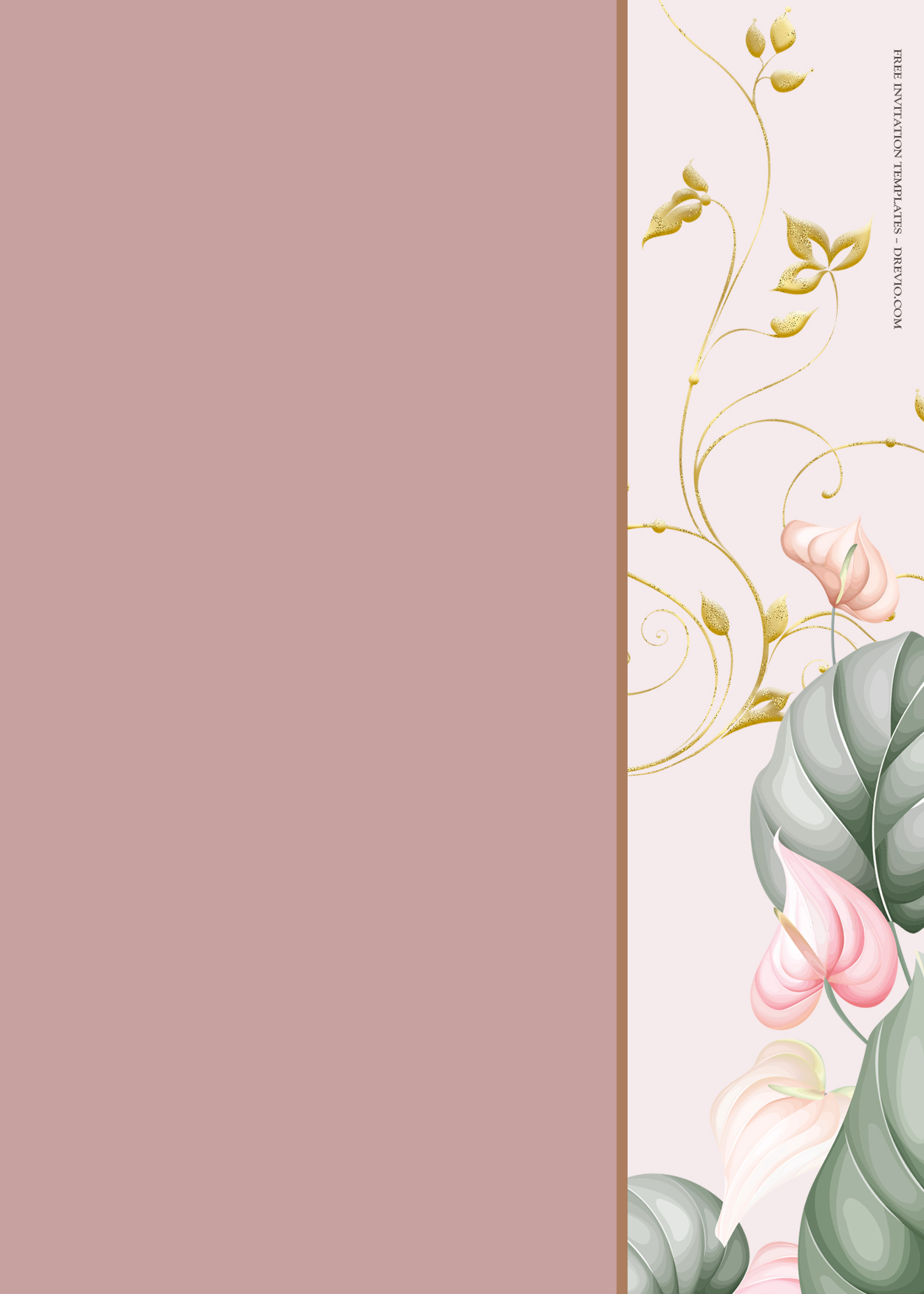 8+ Pink Summer Floral Gold Wedding Invitation Templates Eight
