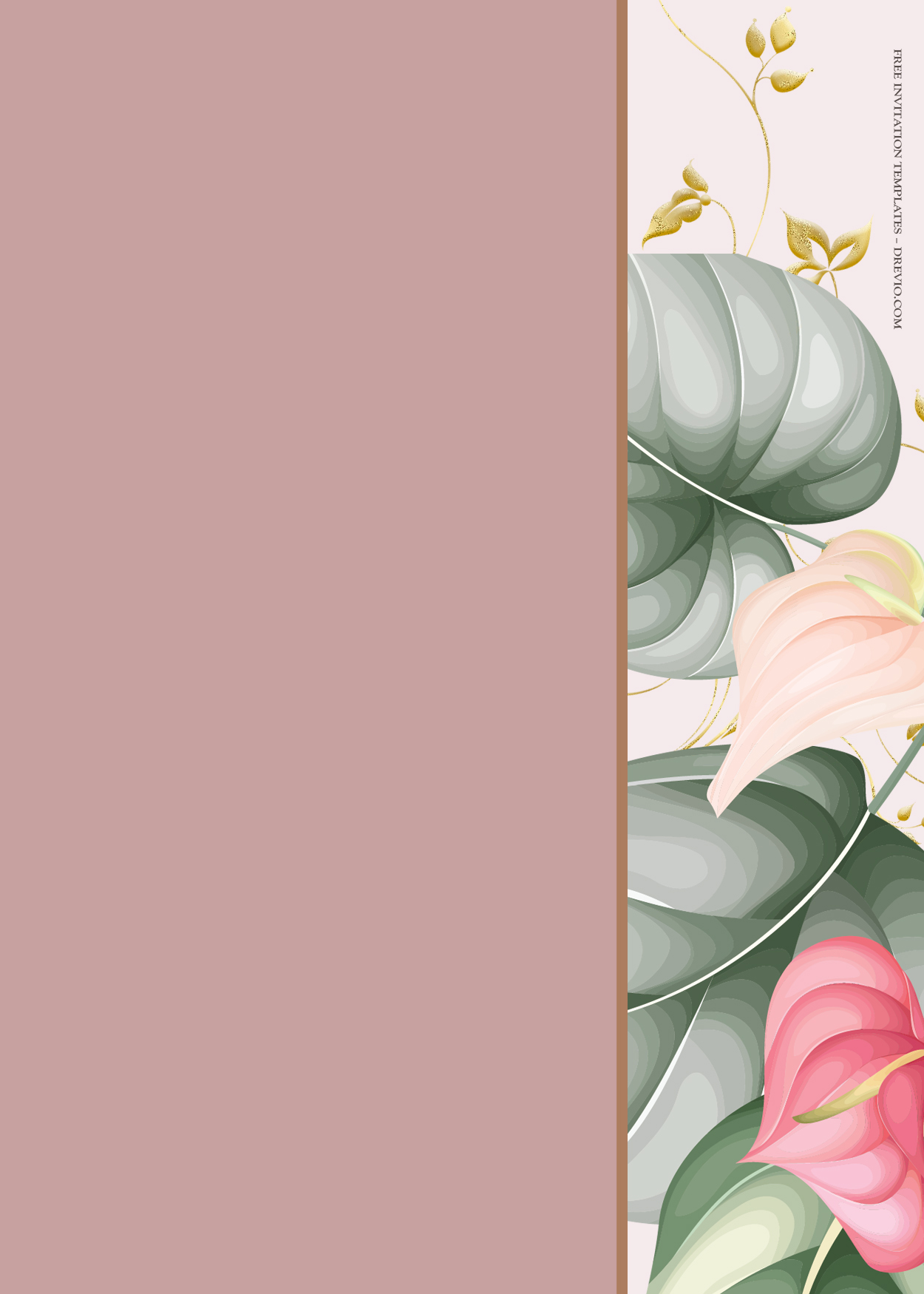 8+ Pink Summer Floral Gold Wedding Invitation Templates Five