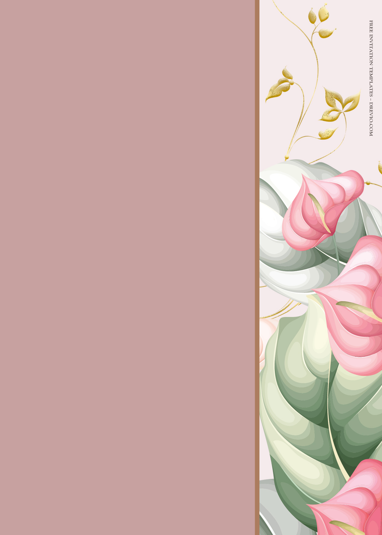 8+ Pink Summer Floral Gold Wedding Invitation Templates Four