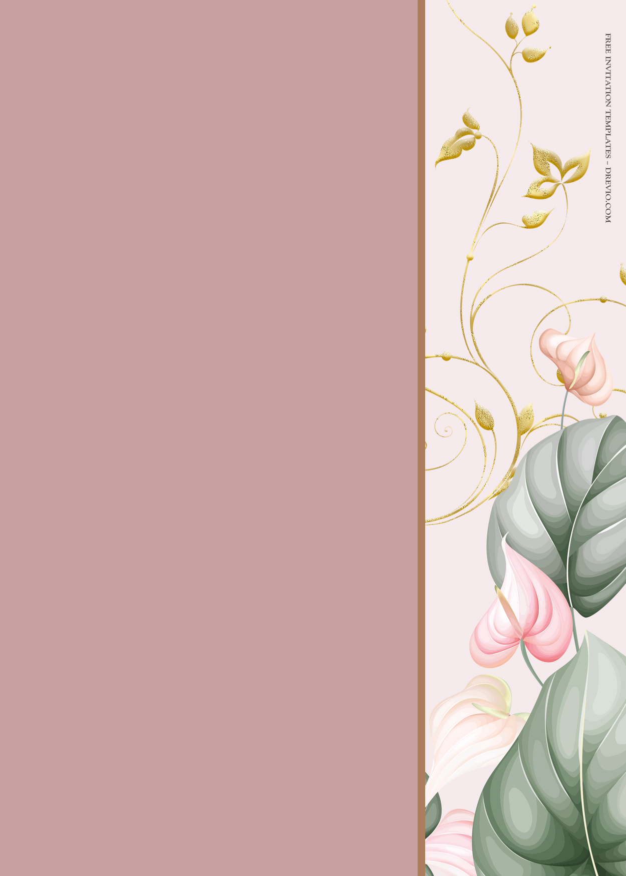 8+ Pink Summer Floral Gold Wedding Invitation Templates Seven