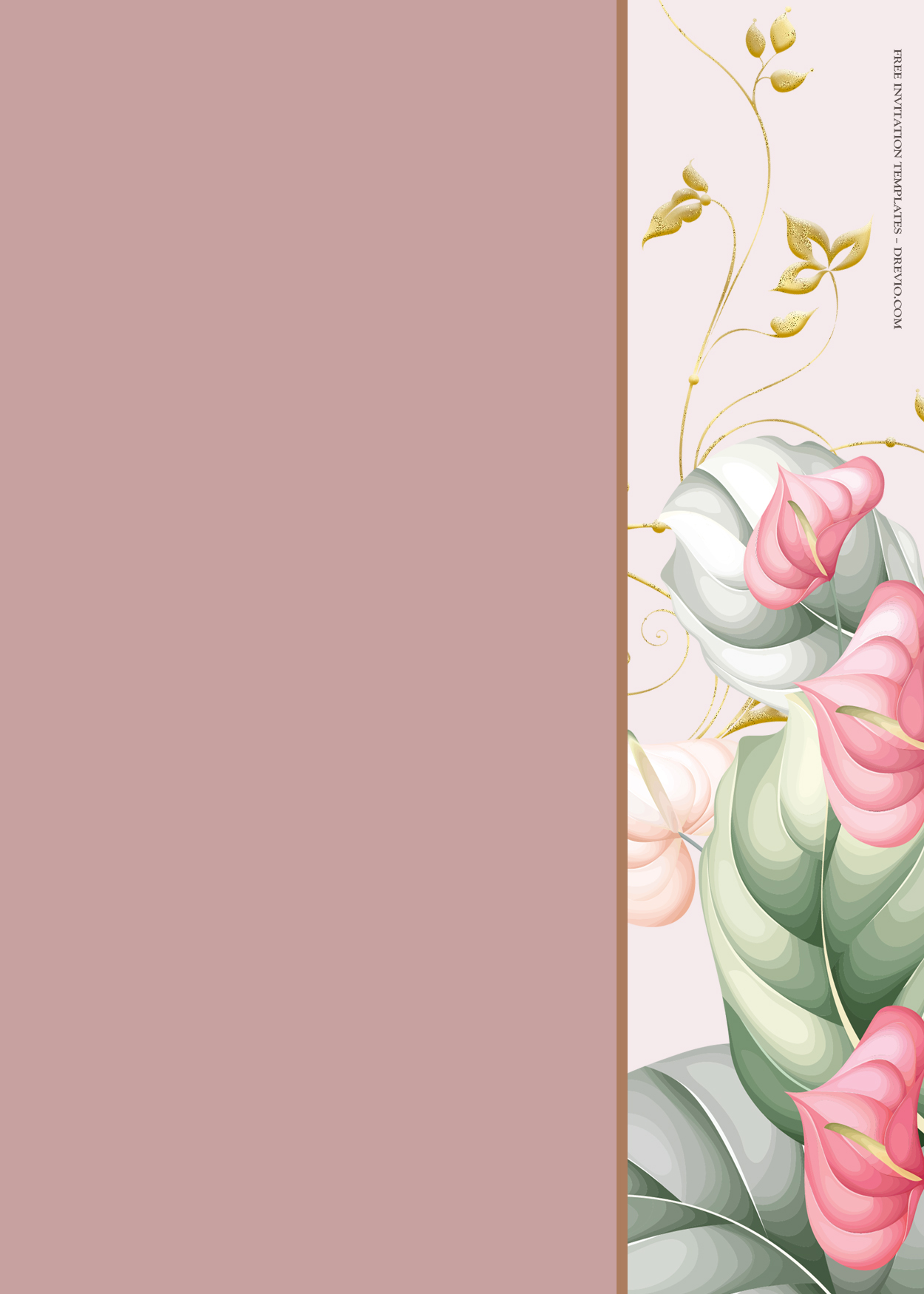 8+ Pink Summer Floral Gold Wedding Invitation Templates Six