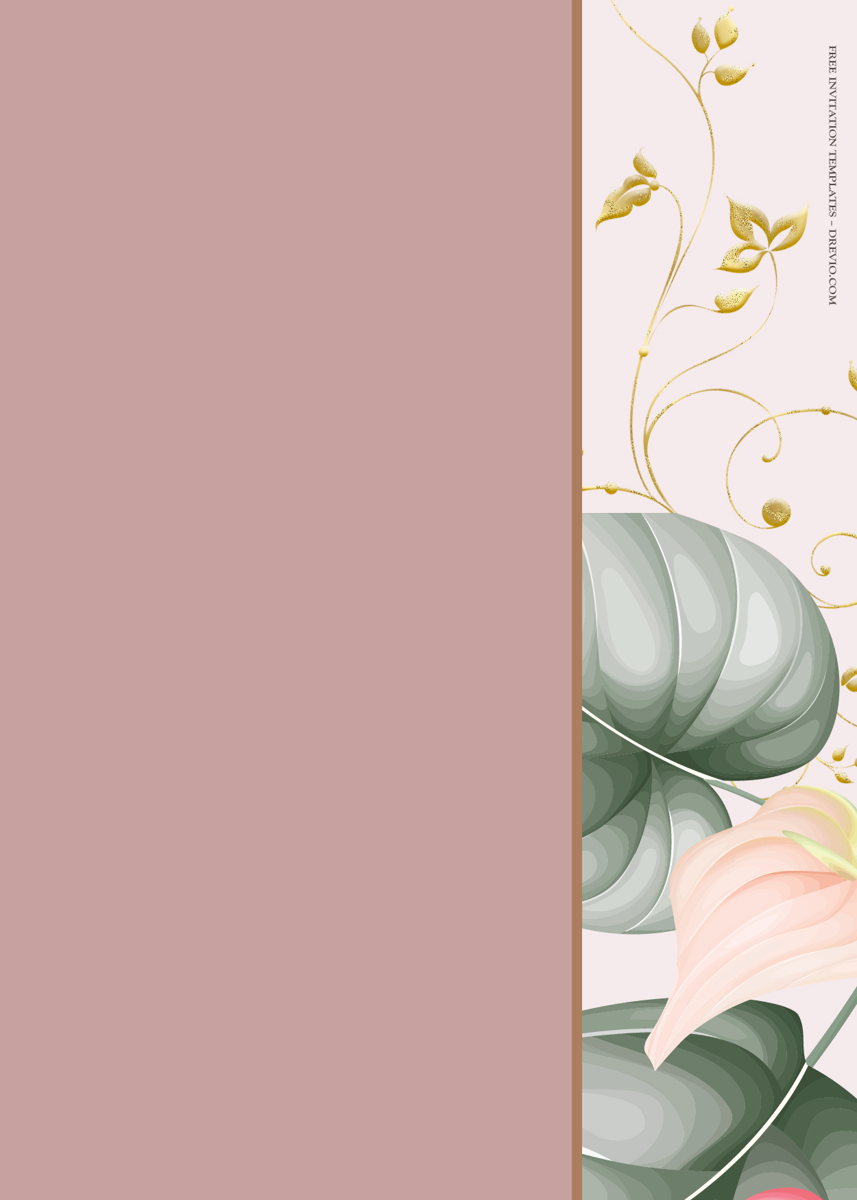 8+ Pink Summer Floral Gold Wedding Invitation Templates Three