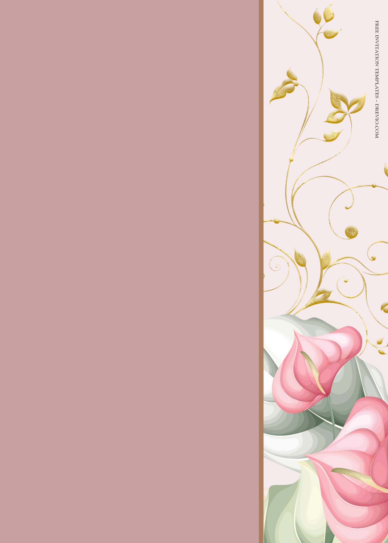 8+ Pink Summer Floral Gold Wedding Invitation Templates Two