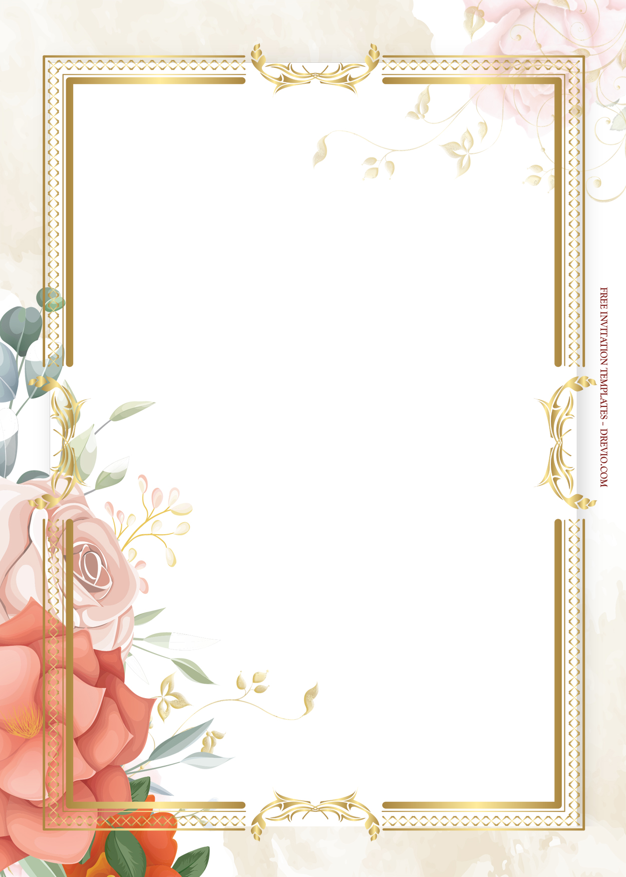 8+ Red On Red Gold Floral Wedding Invitation Templates Eight