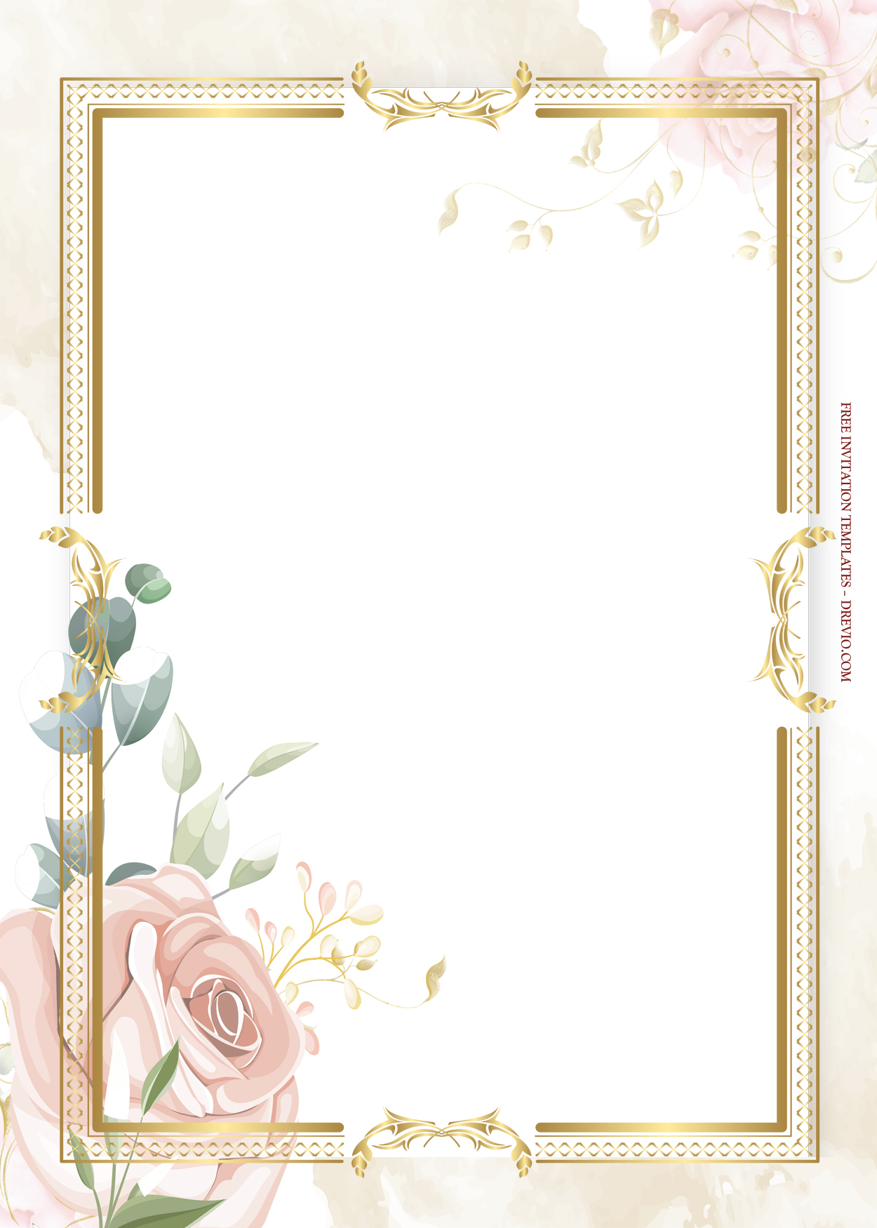 8+ Red On Red Gold Floral Wedding Invitation Templates Five