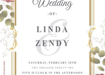 8+ Roses Petals Gold Floral Wedding Invitation Templates Title