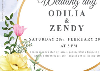 8+ Simple Summer Floral Gold Wedding Invitation Templates Title