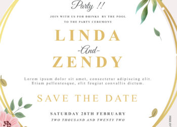 8+ Spring Fiesta Floral Gold Wedding Invitation Templates Title