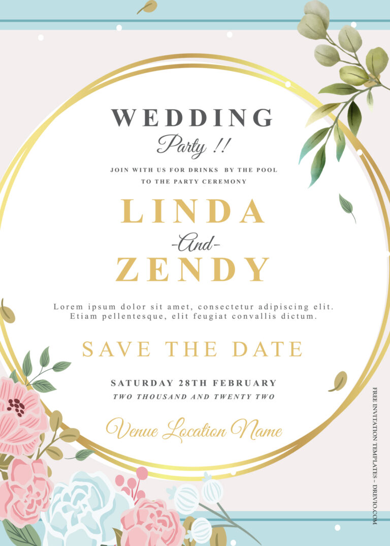 8+ Spring Fiesta Floral Gold Wedding Invitation Templates Title