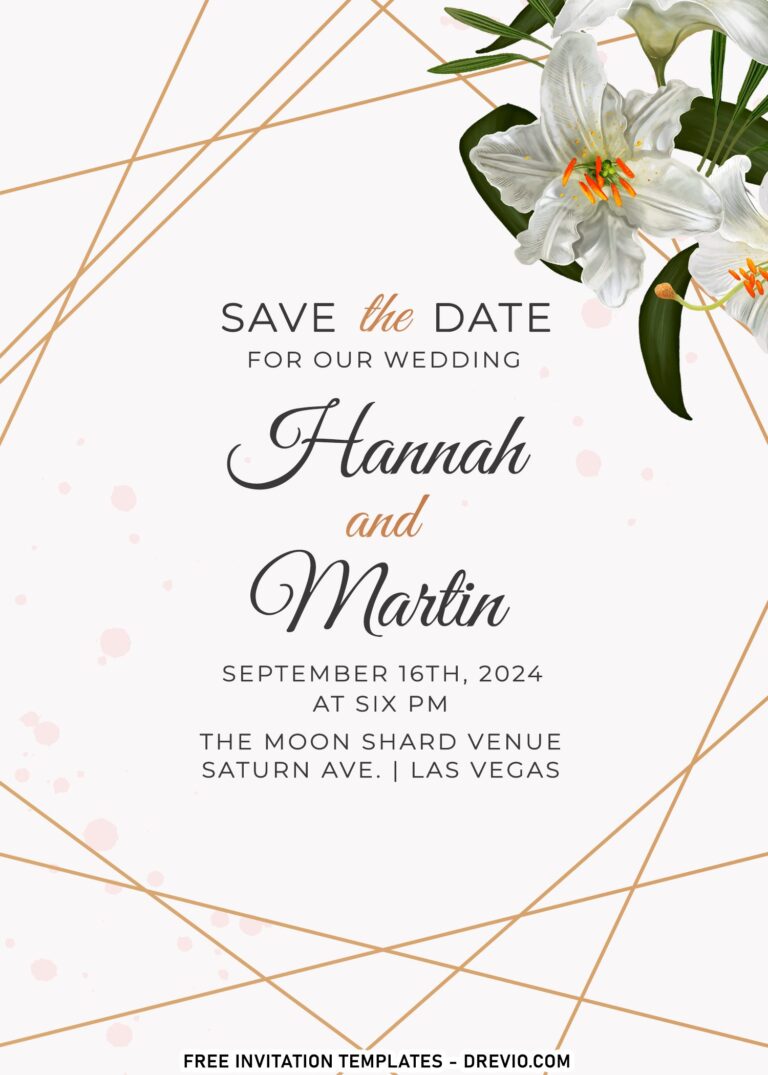 8+ Beautiful Geometric Calla Lily Wedding Invitation Templates