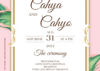 8+ Tropical Blast Floral Gold Wedding Invitation Templates Title
