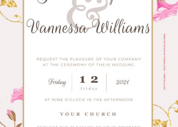 9+ Blooming Spring Gold Floral Wedding Invitation Templates title