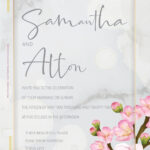 9+ Cherry Blossom Floral Gold Wedding Invitation Templates