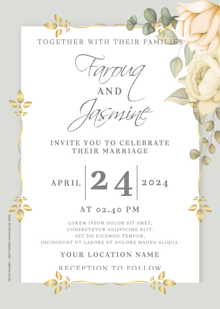 9+ Pinky Beyond Purple Floral Gold Wedding Invitation Templates Title