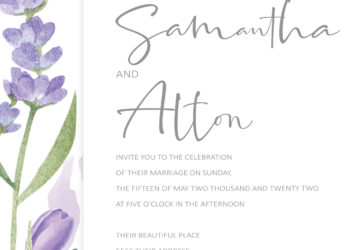 9+ Purple Dawn Floral Gold Wedding Invitation Templates Title