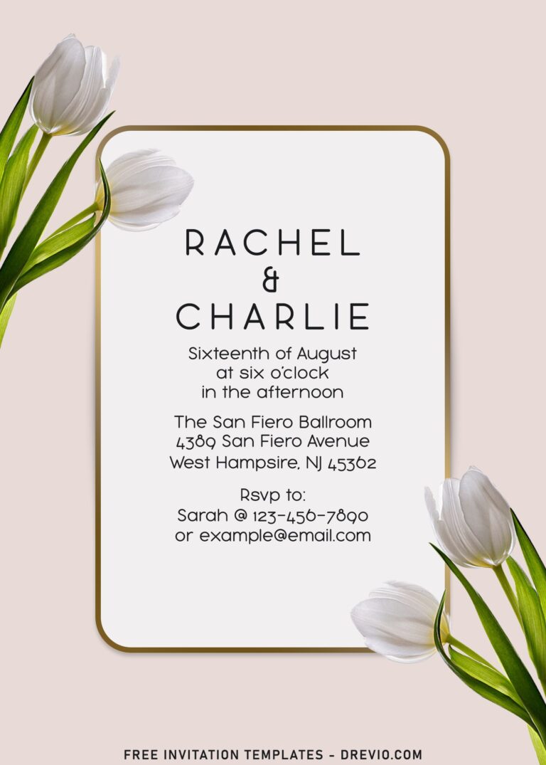 9+ Intimate Minimalist Floral Tulips Wedding Invitation Templates
