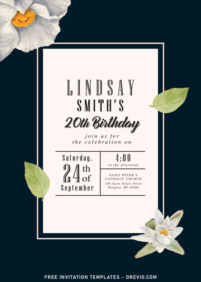 9+ Blossoming White Flowers Invitation Templates For Modern Events