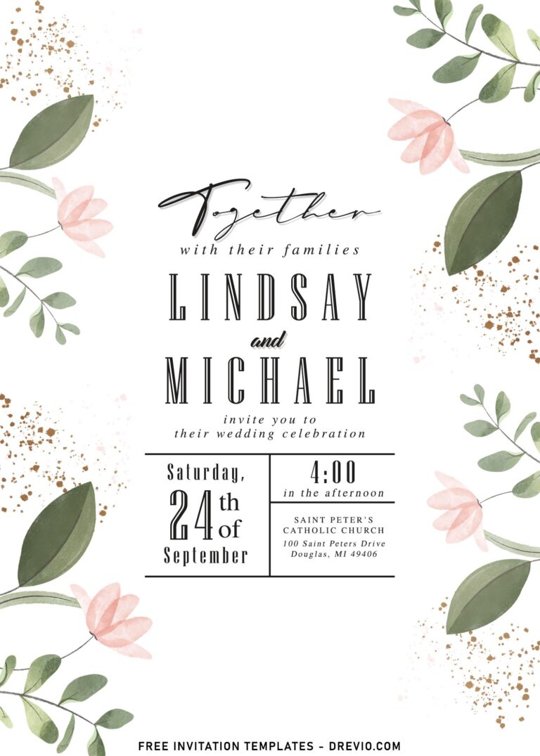 11+ Cascading Eucalyptus And Ivy Wedding Invitation Templates with