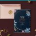 (Free Editable PDF) Botanical Garden Frame Wedding Invitation Templates with gold frame