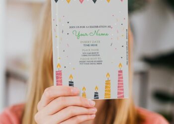 (Free Editable PDF) Cheerful Birthday Candles Birthday Invitation Templates with