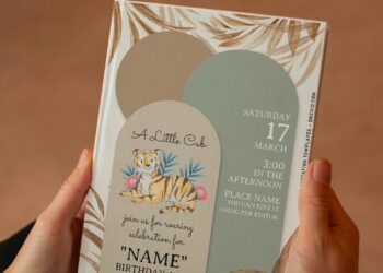 (Free Editable PDF) Adorable Boho Little Cub Birthday Invitation Templates with eucalyptus