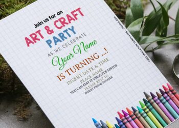 Free Editable PDF Cute Crayon Art Craft Party Invitation Templates