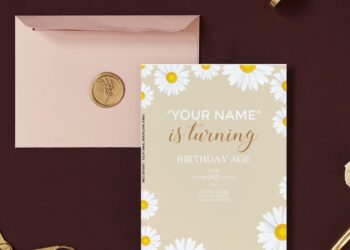 Free Editable PDF Daisy Flower Invitation Kids Birthday Templates