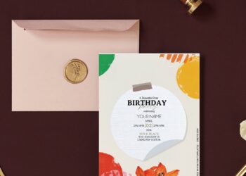 (Free Editable PDF) Stylish Modern Collage Floral Invitation Templates