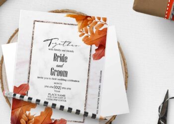 (Free Editable PDF) Beautiful Autumn Maple Leaf Invitation Templates