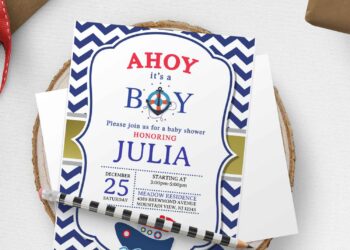 (Free Editable PDF) Fun & Cute Nautical Birthday Invitation Templates