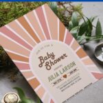 (Free Editable PDF) Painterly Boho Chic Baby Shower Invitation Templates