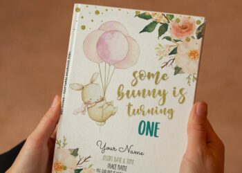 (Free Editable PDF) Sparkling Little Bunny Birthday Invitation Templates