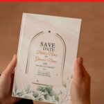 (Free Editable PDF) Blush Ombre Marble Greenery Invitation Templates