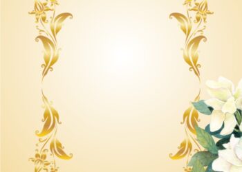 Gold White Flower Invitation6