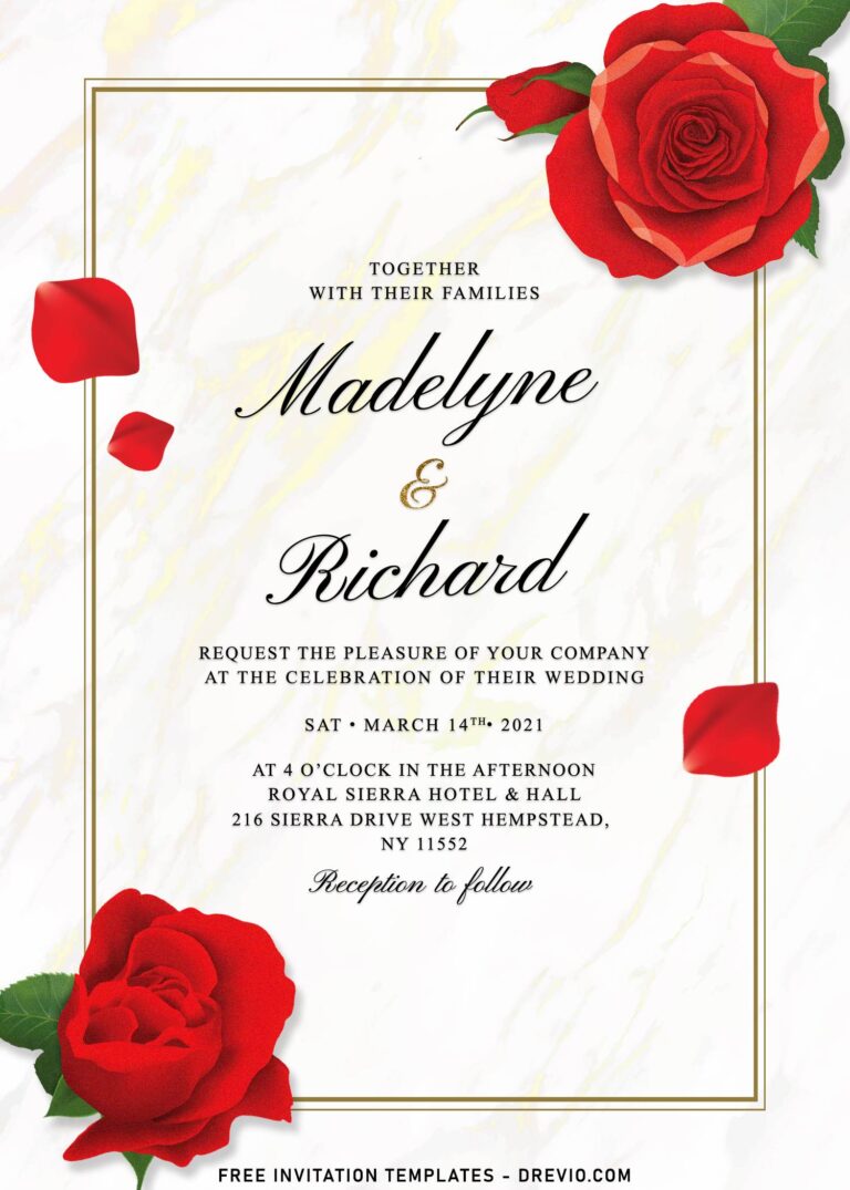 11+ Romantic French Rose Wedding Invitation Templates For Modern Couples