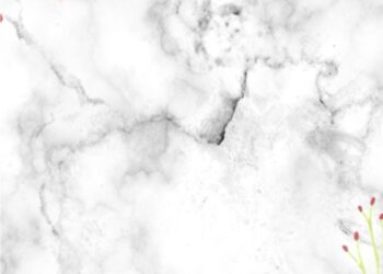 Watercolor Flower in White Marble6