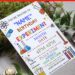 (Free Editable PDF) Explosive Fun Mad Science Party Invitation Templates with cute cartoon lab instrument