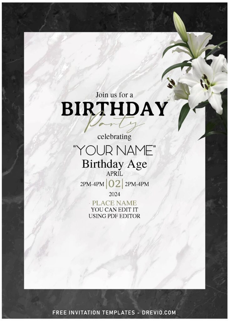 Elegant Marble Floral B