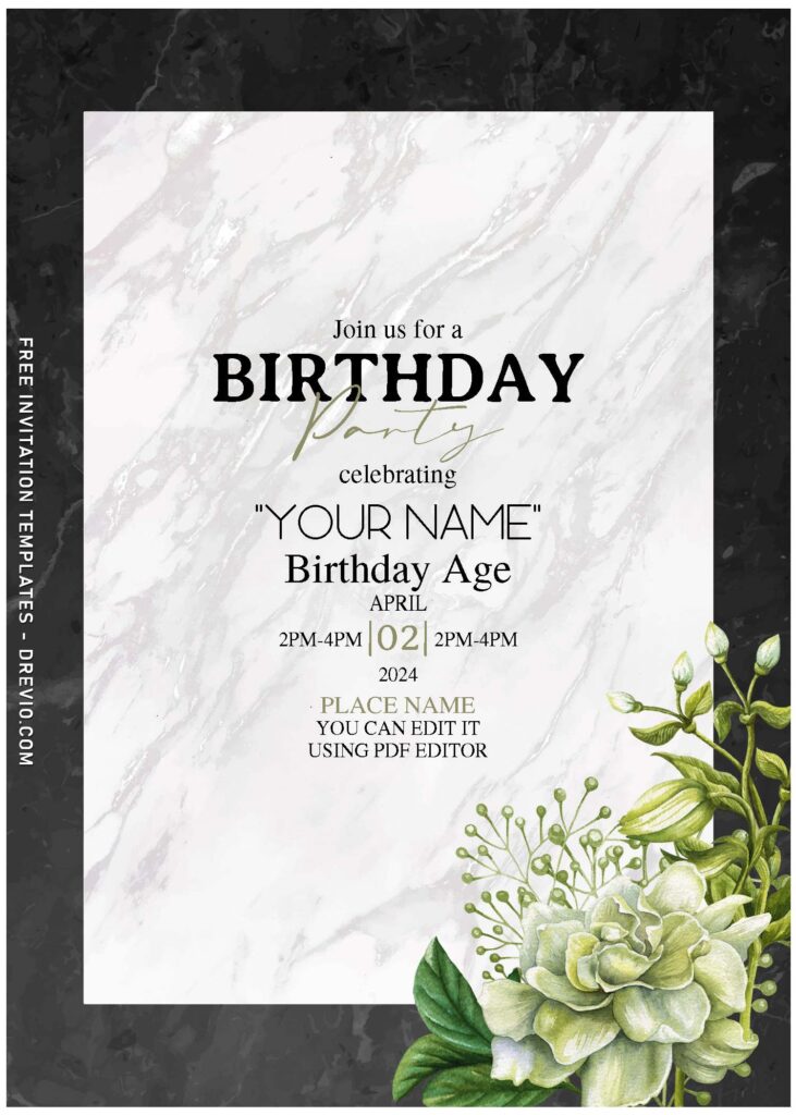 Elegant Marble Floral C