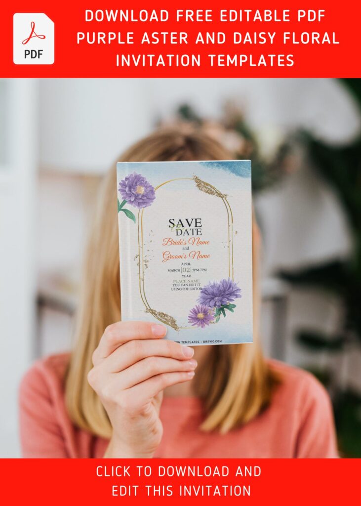 Free Editable PDF Aesthetic Purple Floral Wedding Invitation Templates e