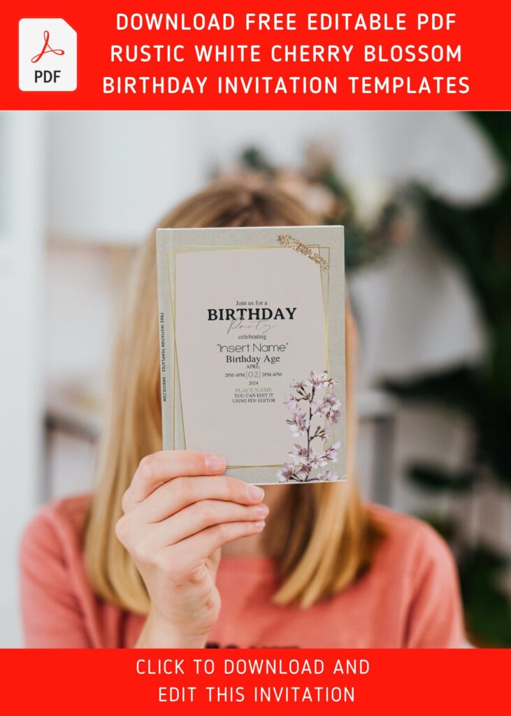 Free Editable PDF Beautiful Japanese Sakura Birthday Invitation Templates E