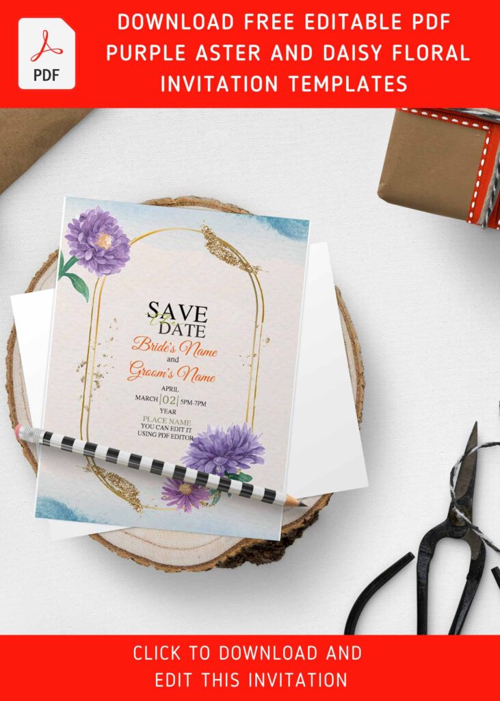 Free Editable PDF Blissful Purple Floral Wedding Invitation Templates e