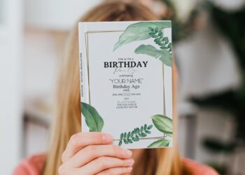 Free Editable PDF Delicate Garden Greenery Birthday Invitation Templates