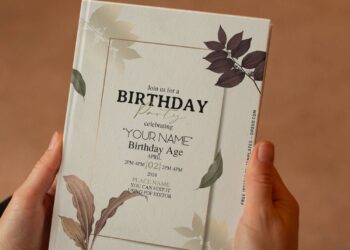 Free Editable PDF Elegant Natural Garden Leaves Birthday Invitation Templates